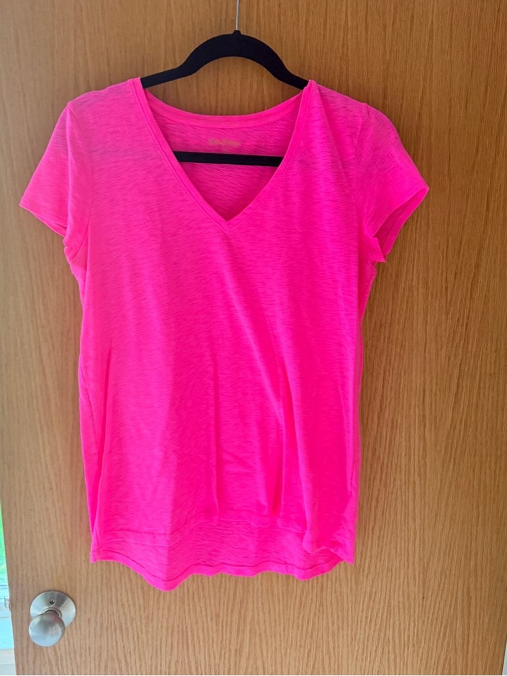 Lilly Pulitzer Neon Pink V-Neck Short Sleeve Tee